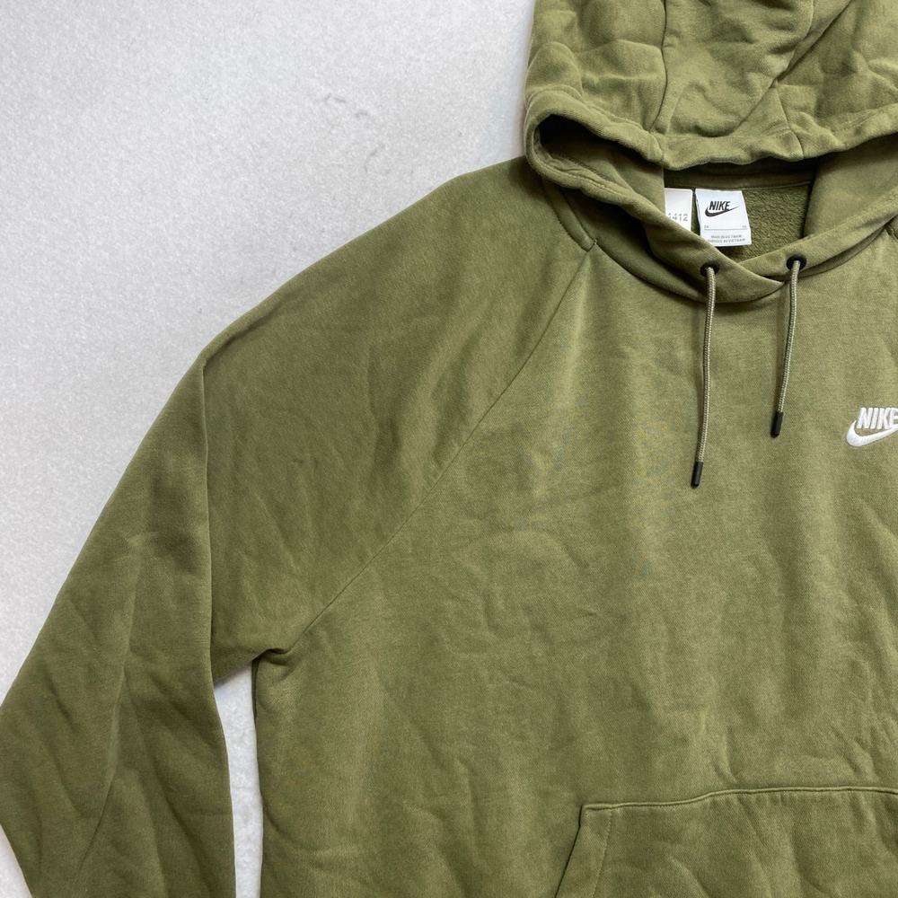 Nike Pullover Hoodie Mens 2X Green Fleece Raglan Swoosh Logo 11412 - Picture 5 of 9